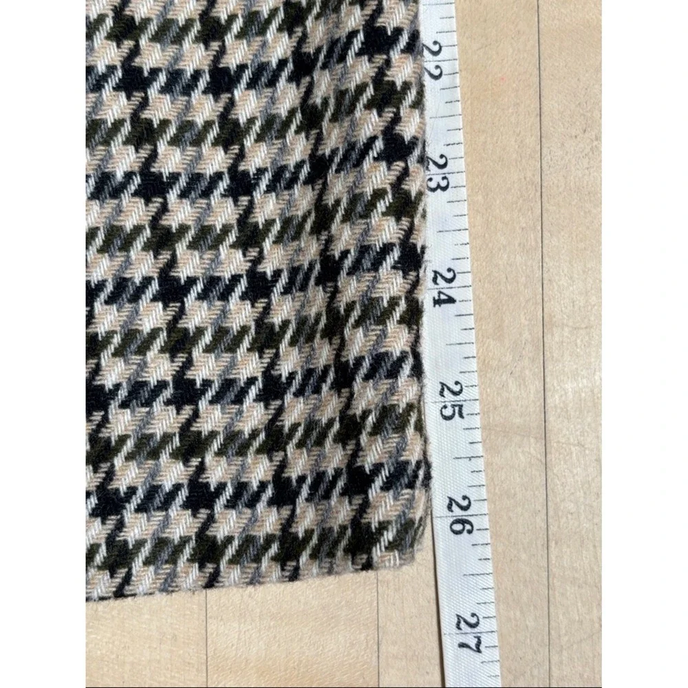 VTG Briggs New York Women's Size 14 Black‎ Cream Wool Houndstooth Pencil Skirt